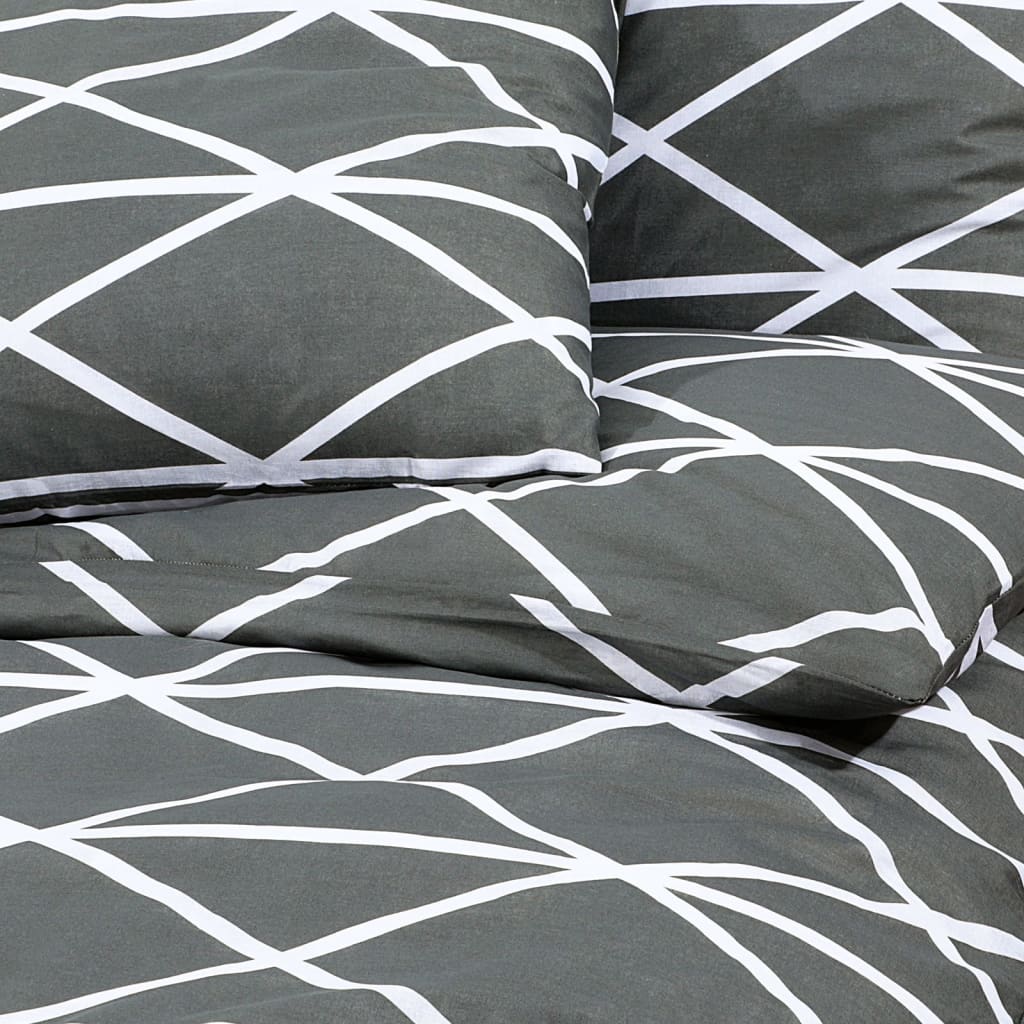 Duvet Cover Set Grey 135x200 cm Cotton - OLBRIT