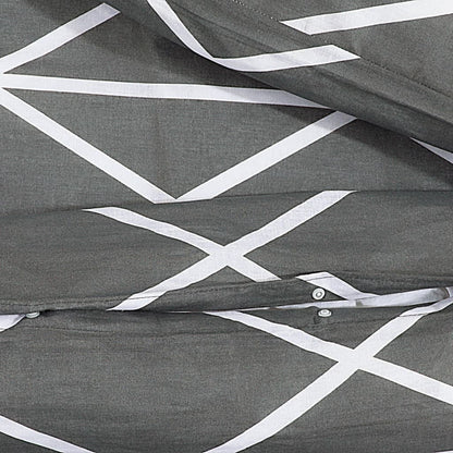 Duvet Cover Set Grey 135x200 cm Cotton - OLBRIT
