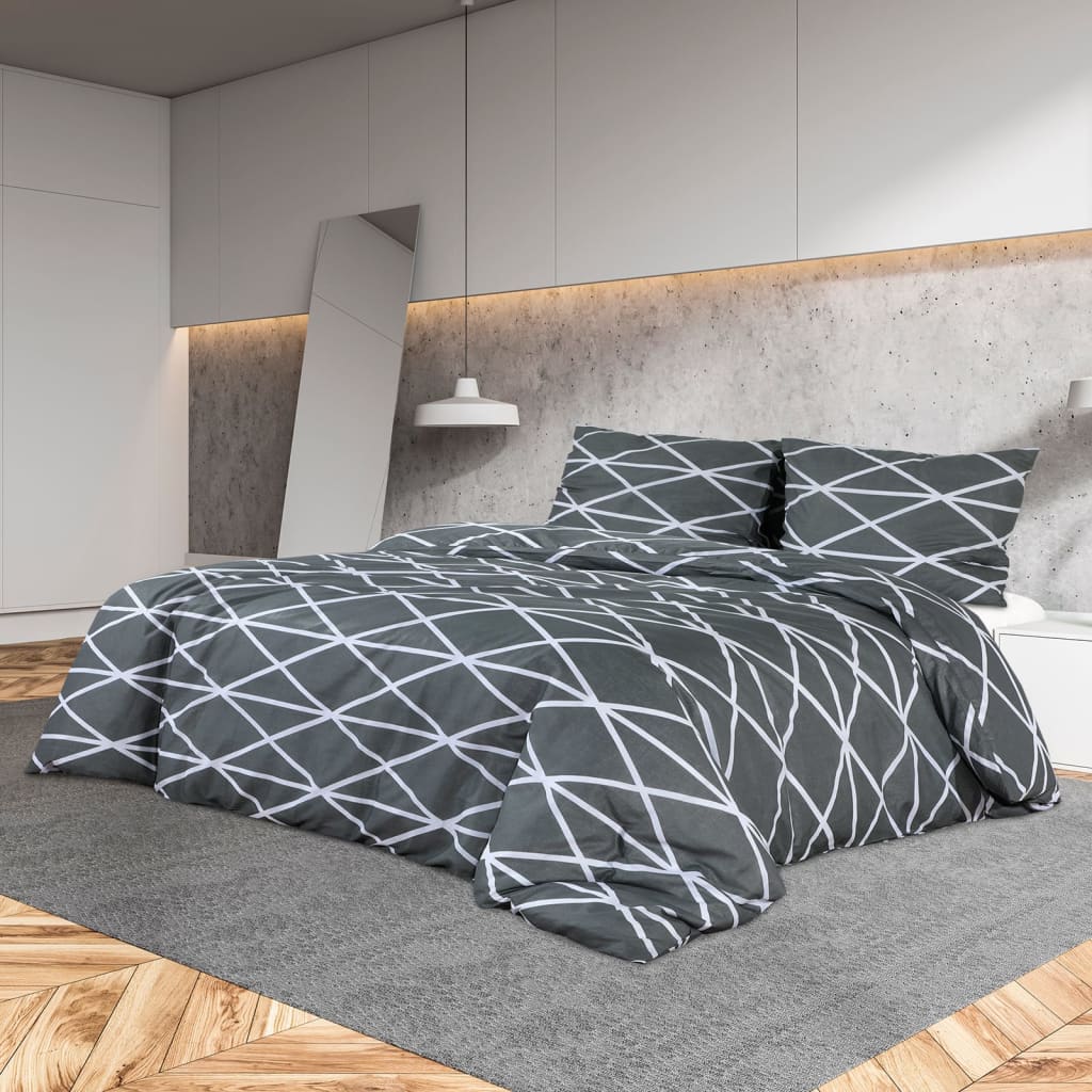 Duvet Cover Set Grey 135x200 cm Cotton - OLBRIT