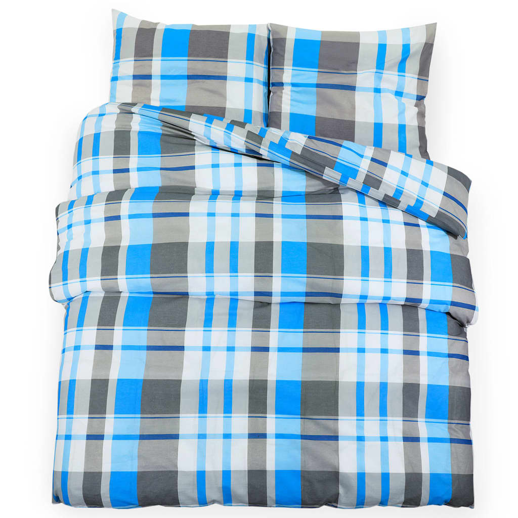 Duvet Cover Set Blue and Grey 200x200 cm Cotton - OLBRIT