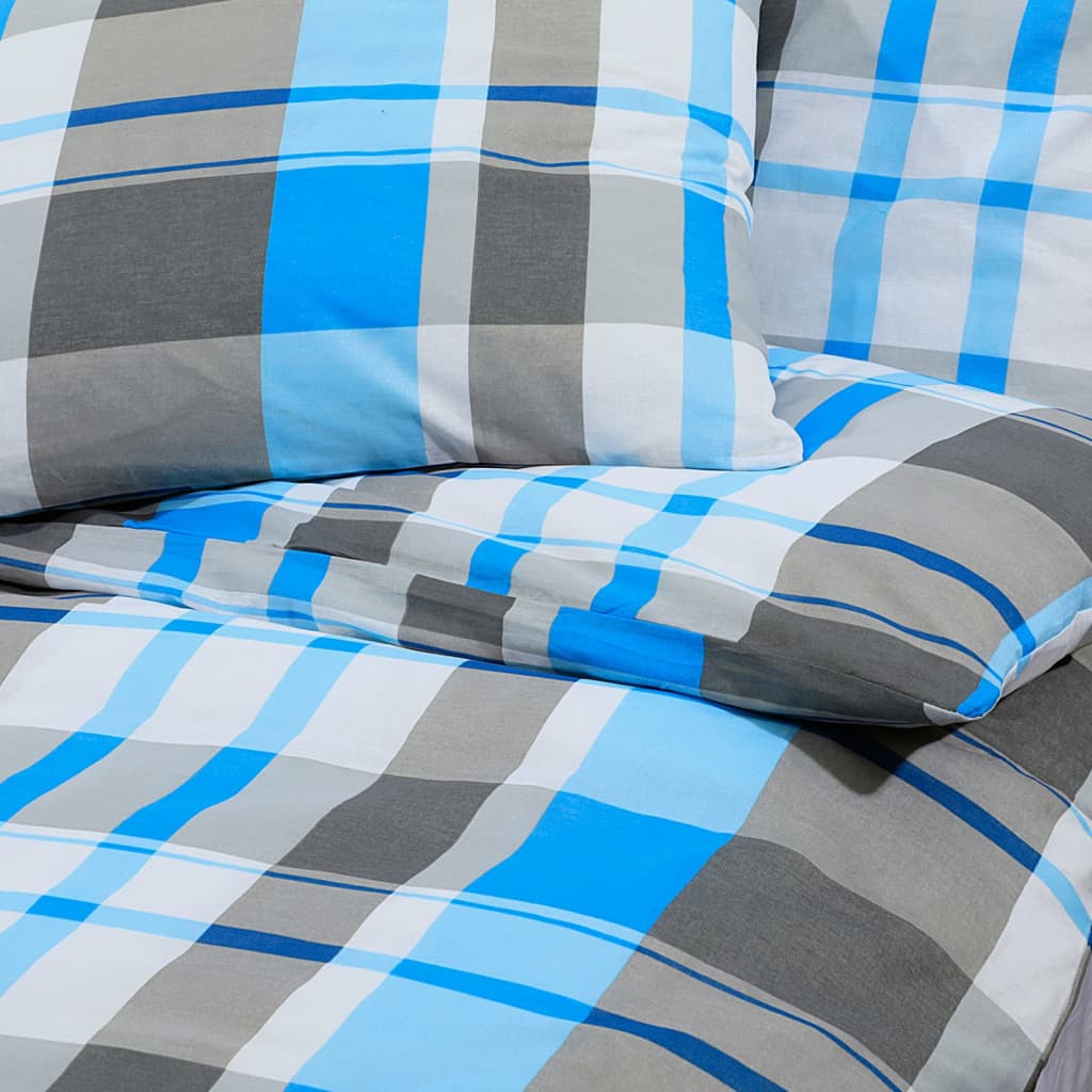 Duvet Cover Set Blue and Grey 200x200 cm Cotton - OLBRIT