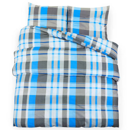 Duvet Cover Set Blue and Grey 200x200 cm Cotton - OLBRIT