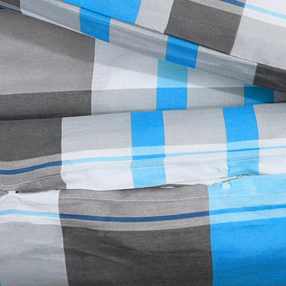 Duvet Cover Set Blue and Grey 200x200 cm Cotton - OLBRIT