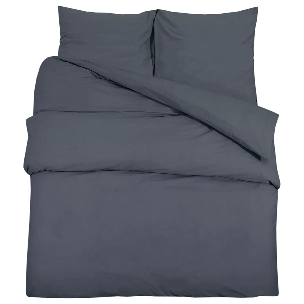 Duvet Cover Set Anthracite 200x200 cm Cotton - OLBRIT