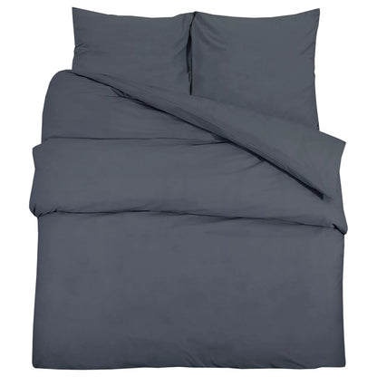 Duvet Cover Set Anthracite 200x200 cm Cotton - OLBRIT