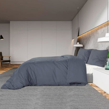 Duvet Cover Set Anthracite 200x200 cm Cotton - OLBRIT