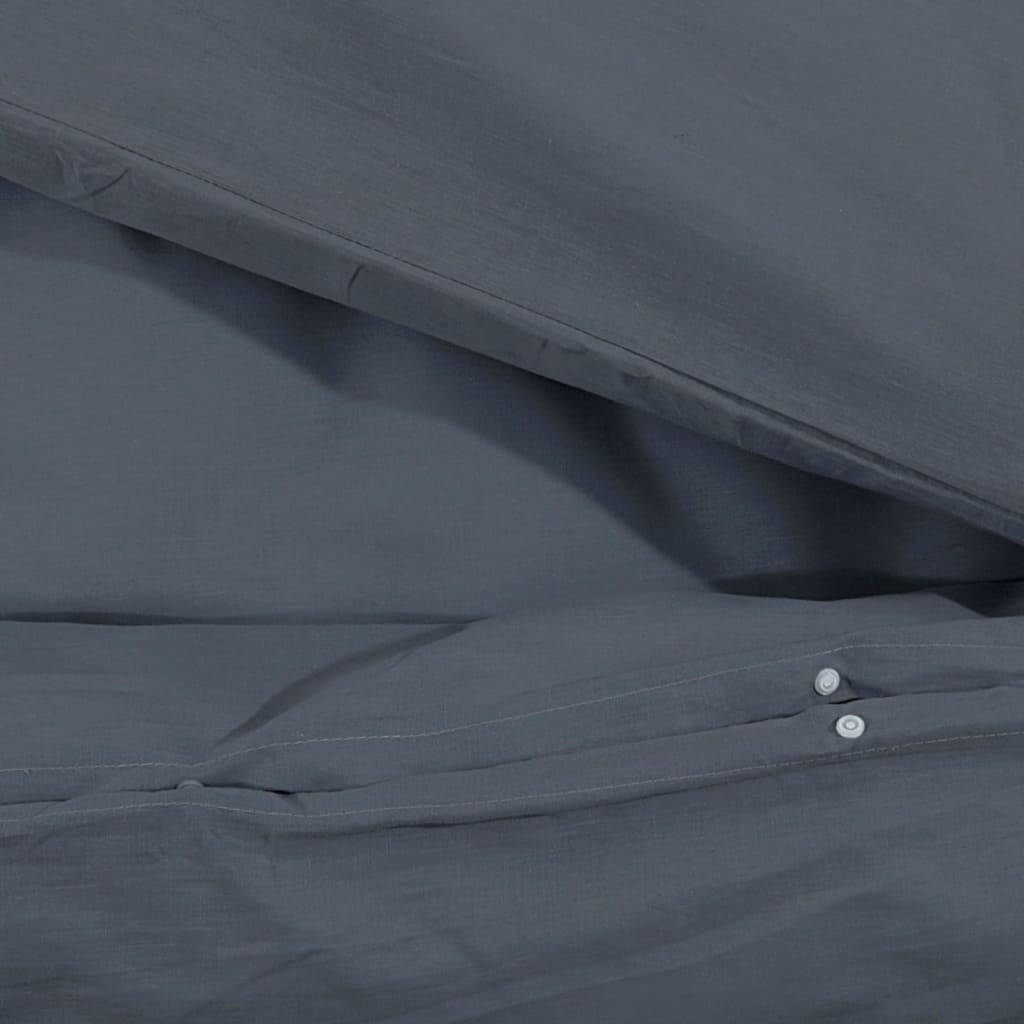 Duvet Cover Set Anthracite 200x200 cm Cotton - OLBRIT