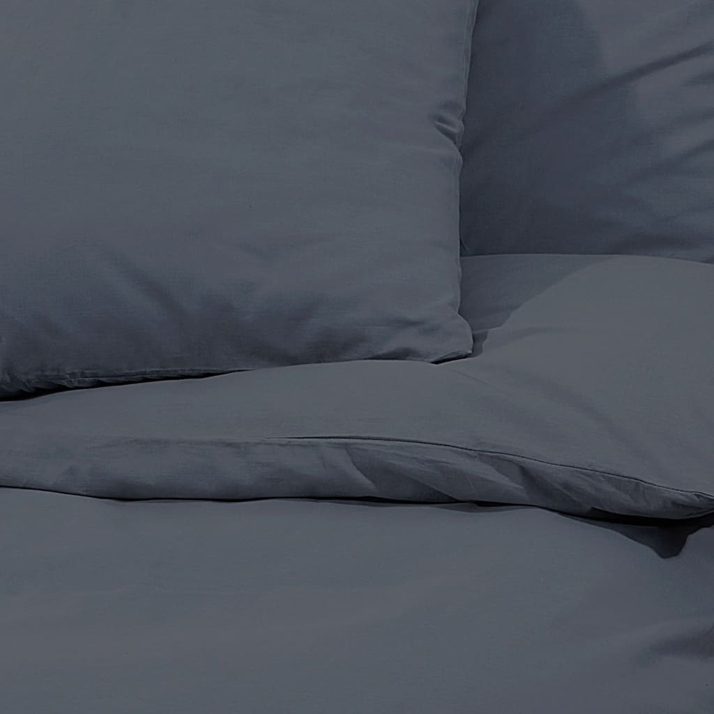 Duvet Cover Set Anthracite 200x200 cm Cotton - OLBRIT