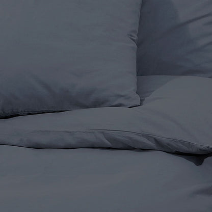 Duvet Cover Set Anthracite 200x200 cm Cotton - OLBRIT