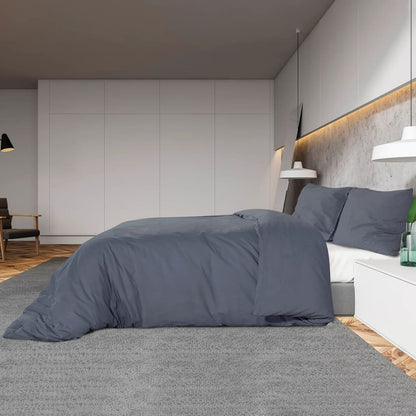 vidaXL Duvet Cover Set Anthracite 155x220 cm Cotton - OLBRIT
