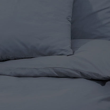 vidaXL Duvet Cover Set Anthracite 155x220 cm Cotton - OLBRIT
