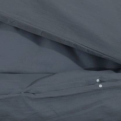 vidaXL Duvet Cover Set Anthracite 155x220 cm Cotton - OLBRIT