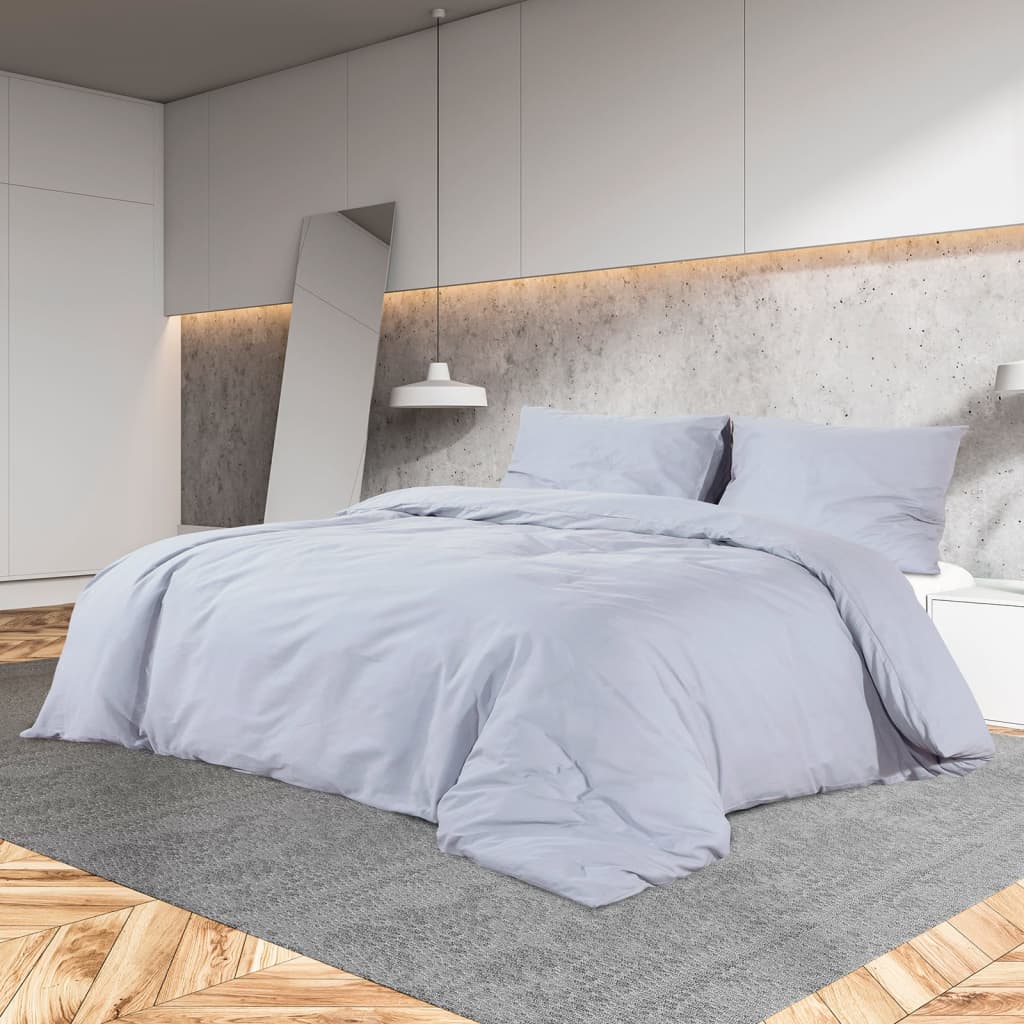 Duvet Cover Set Grey 200x200 cm Cotton - OLBRIT
