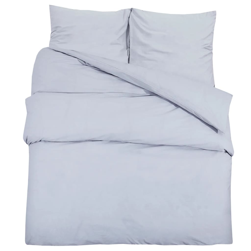 Duvet Cover Set Grey 135x200 cm Cotton - OLBRIT