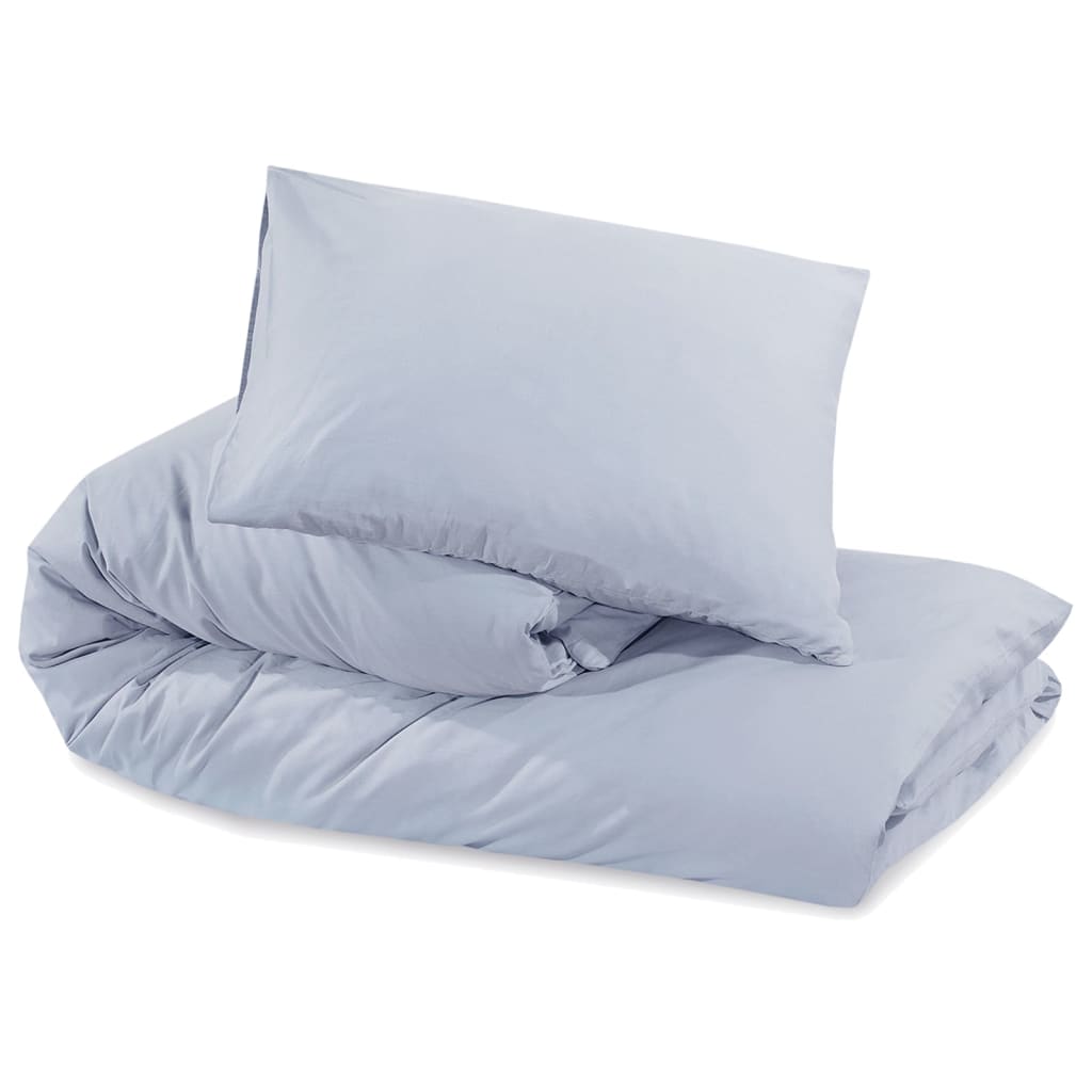 Duvet Cover Set Grey 135x200 cm Cotton - OLBRIT
