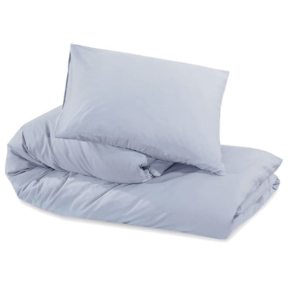 Duvet Cover Set Grey 135x200 cm Cotton - OLBRIT
