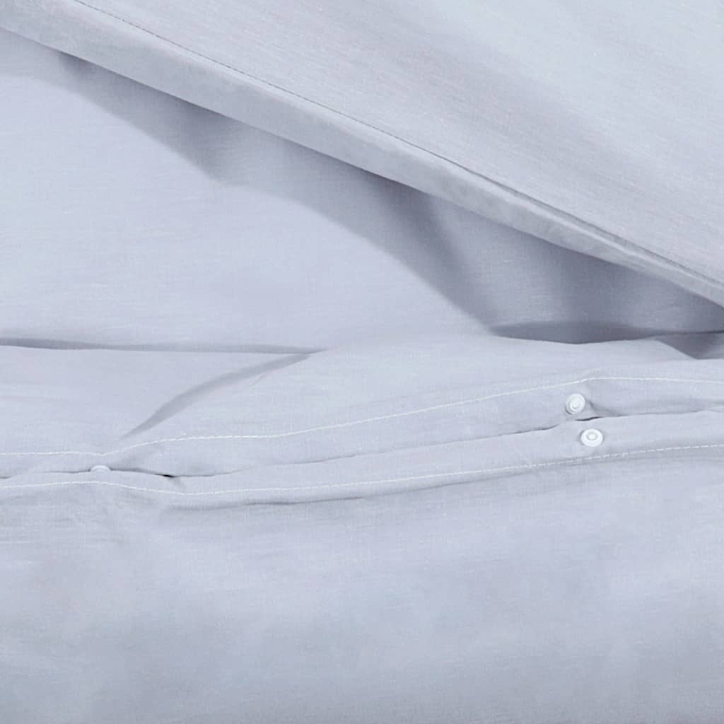 Duvet Cover Set Grey 155x220 cm Cotton - OLBRIT