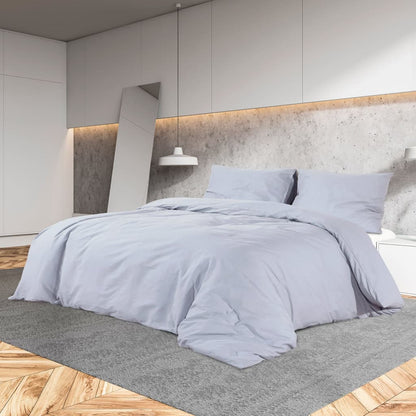 Duvet Cover Set Grey 155x220 cm Cotton - OLBRIT