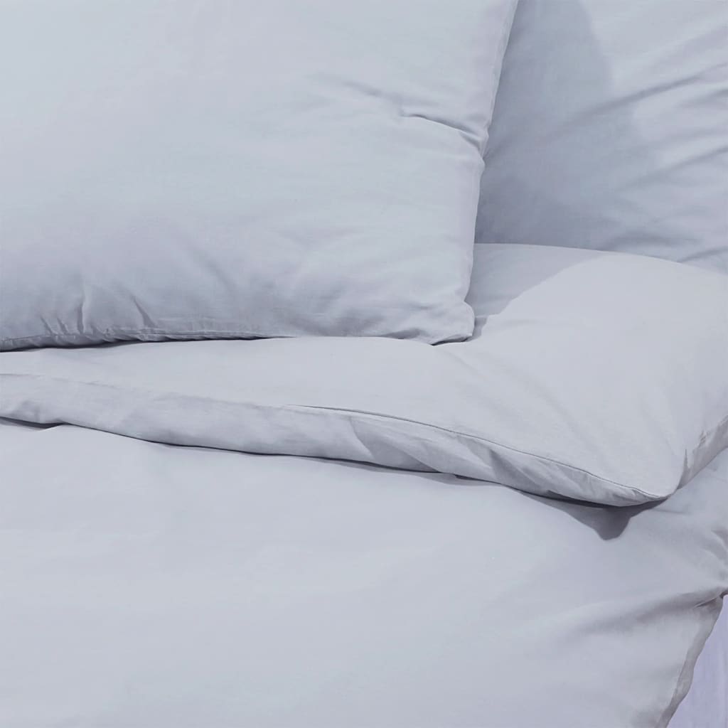 vidaXL Duvet Cover Set Grey 200x200 cm Cotton - OLBRIT