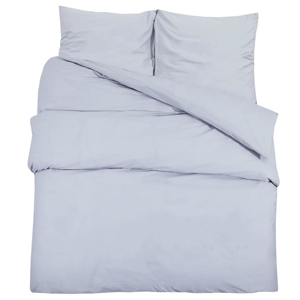 Duvet Cover Set Grey 225x220 cm Cotton - OLBRIT