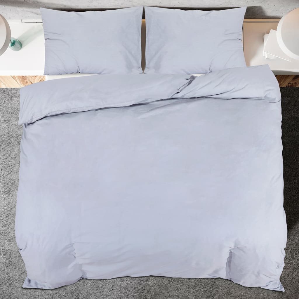 Duvet Cover Set Grey 225x220 cm Cotton - OLBRIT