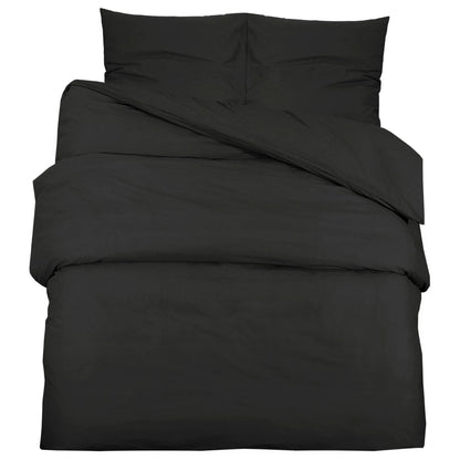 Duvet Cover Set Black 200x200 cm Cotton - OLBRIT