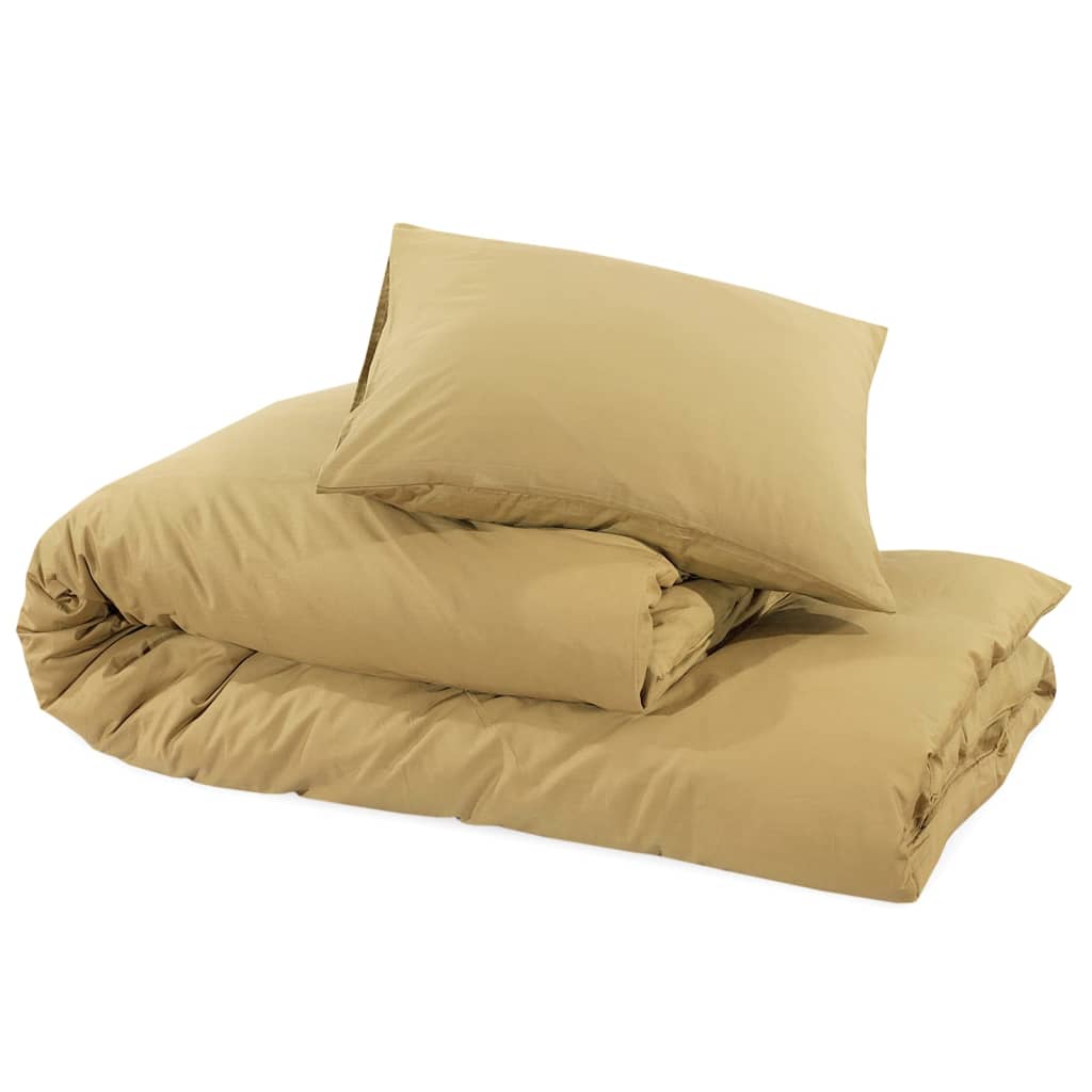 Duvet Cover Set Taupe 200x200 cm Cotton - OLBRIT