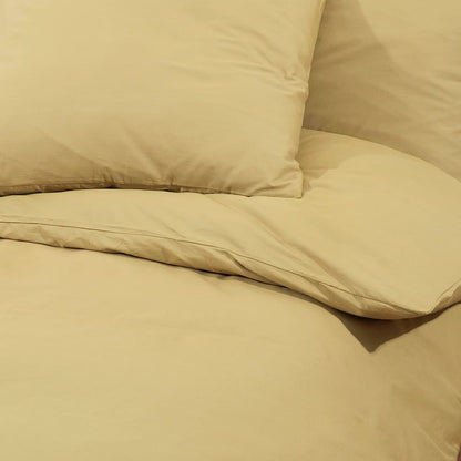 Duvet Cover Set Taupe 135x200 cm Cotton - OLBRIT