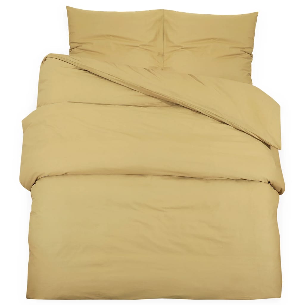 Duvet Cover Set Taupe 155x220 cm Cotton - OLBRIT