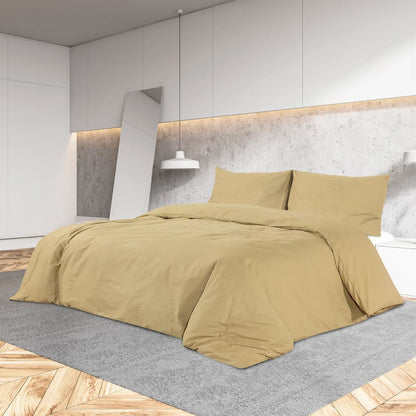 Duvet Cover Set Taupe 155x220 cm Cotton - OLBRIT