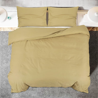 vidaXL Duvet Cover Set Taupe 140x200 cm Cotton - OLBRIT
