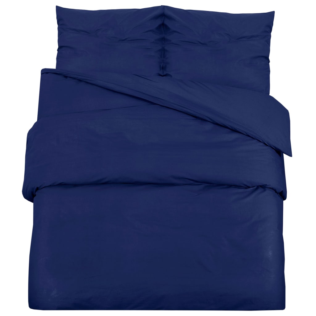 Duvet Cover Set Navy Blue 200x200 cm Cotton - OLBRIT