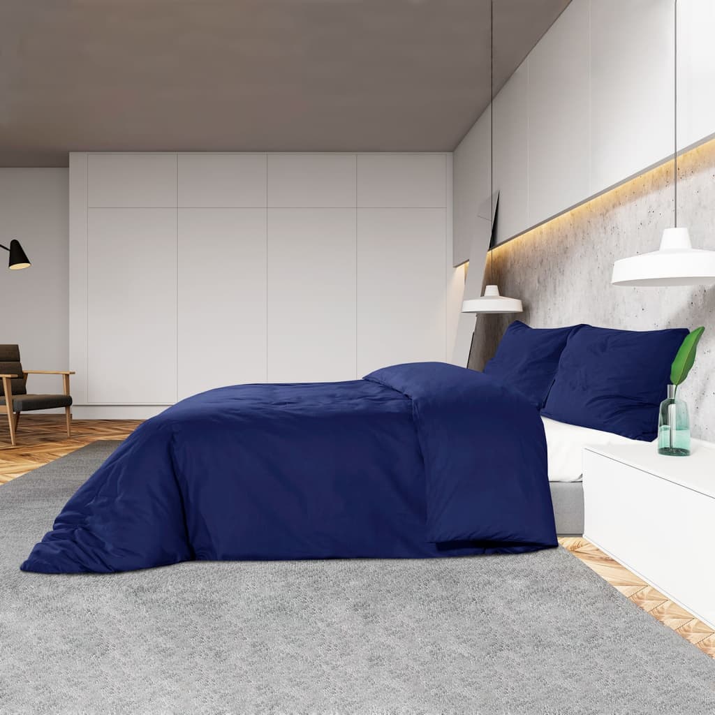 Duvet Cover Set Navy Blue 135x200 cm Cotton - OLBRIT
