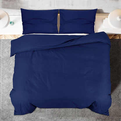 Duvet Cover Set Navy Blue 135x200 cm Cotton - OLBRIT