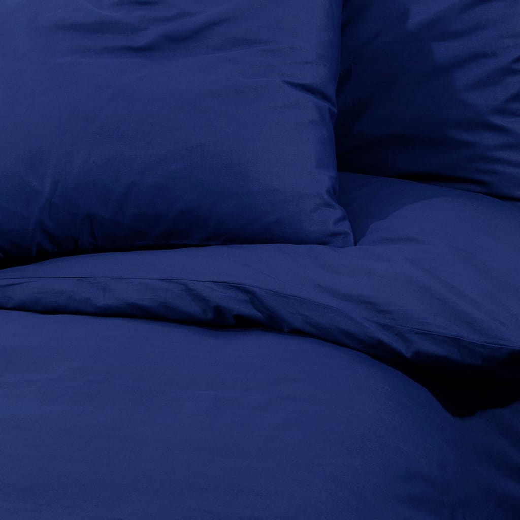 vidaXL Duvet Cover Set Navy Blue 200x200 cm Cotton - OLBRIT