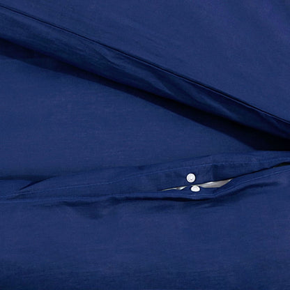 vidaXL Duvet Cover Set Navy Blue 200x200 cm Cotton - OLBRIT