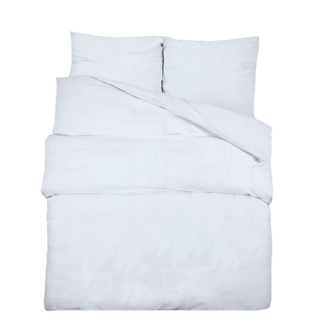 vidaXL Duvet Cover Set White 220x240 cm Cotton - OLBRIT