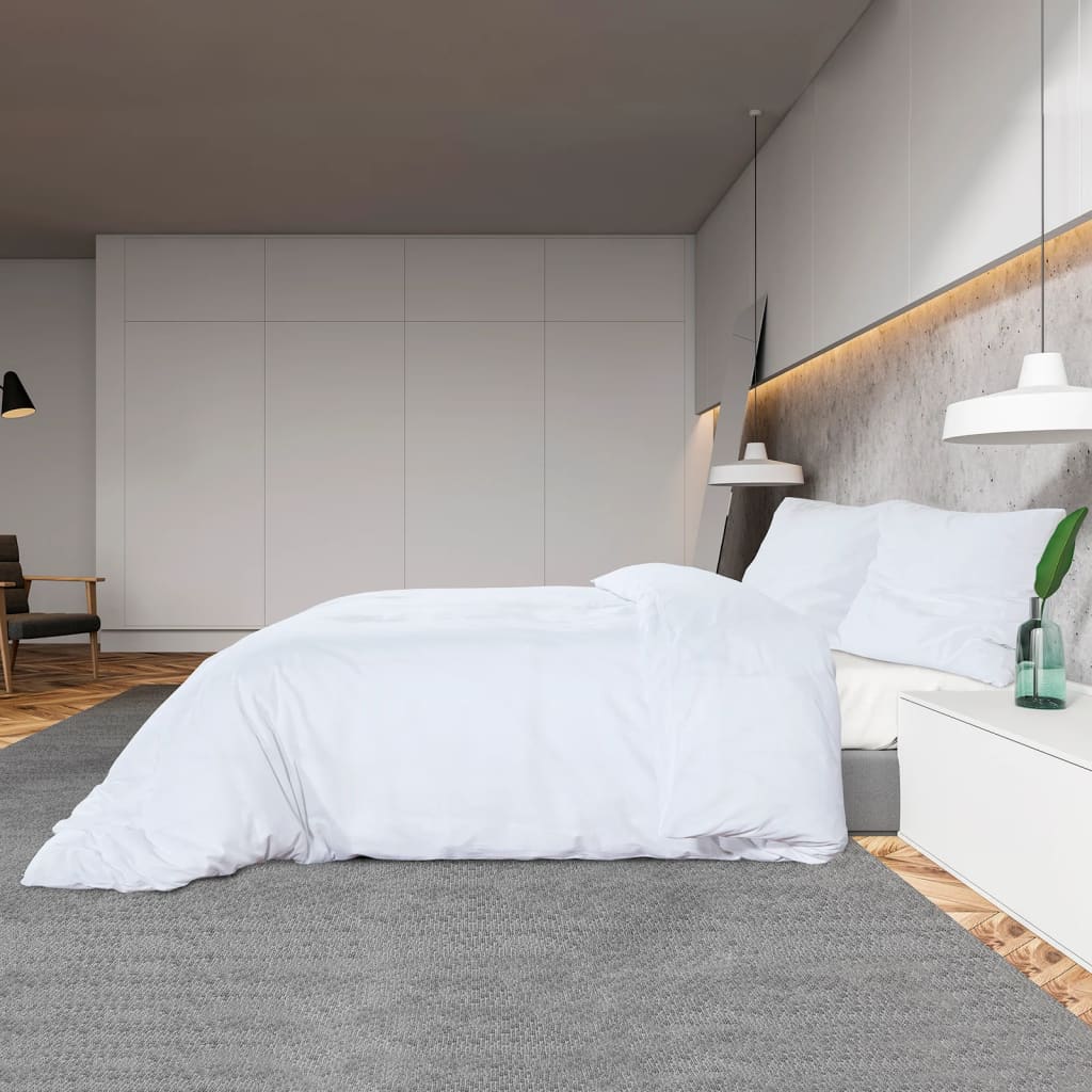 vidaXL Duvet Cover Set White 220x240 cm Cotton - OLBRIT