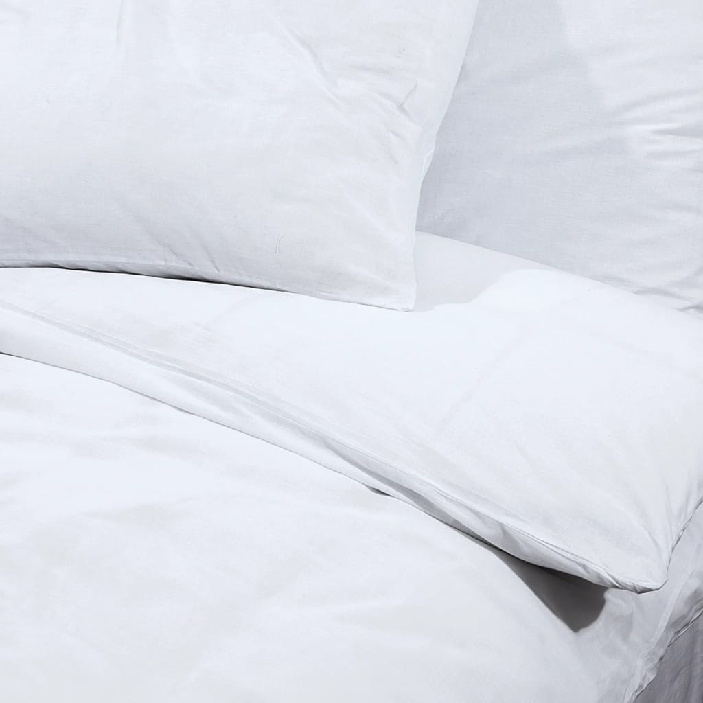 vidaXL Duvet Cover Set White 220x240 cm Cotton - OLBRIT