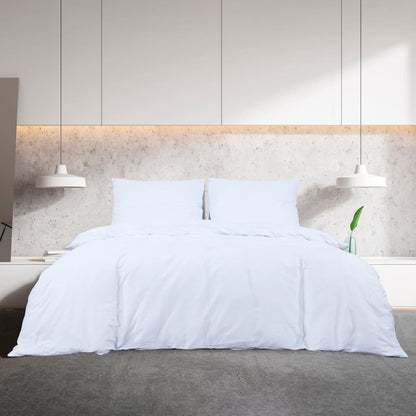 vidaXL Duvet Cover Set White 200x200 cm Cotton - OLBRIT