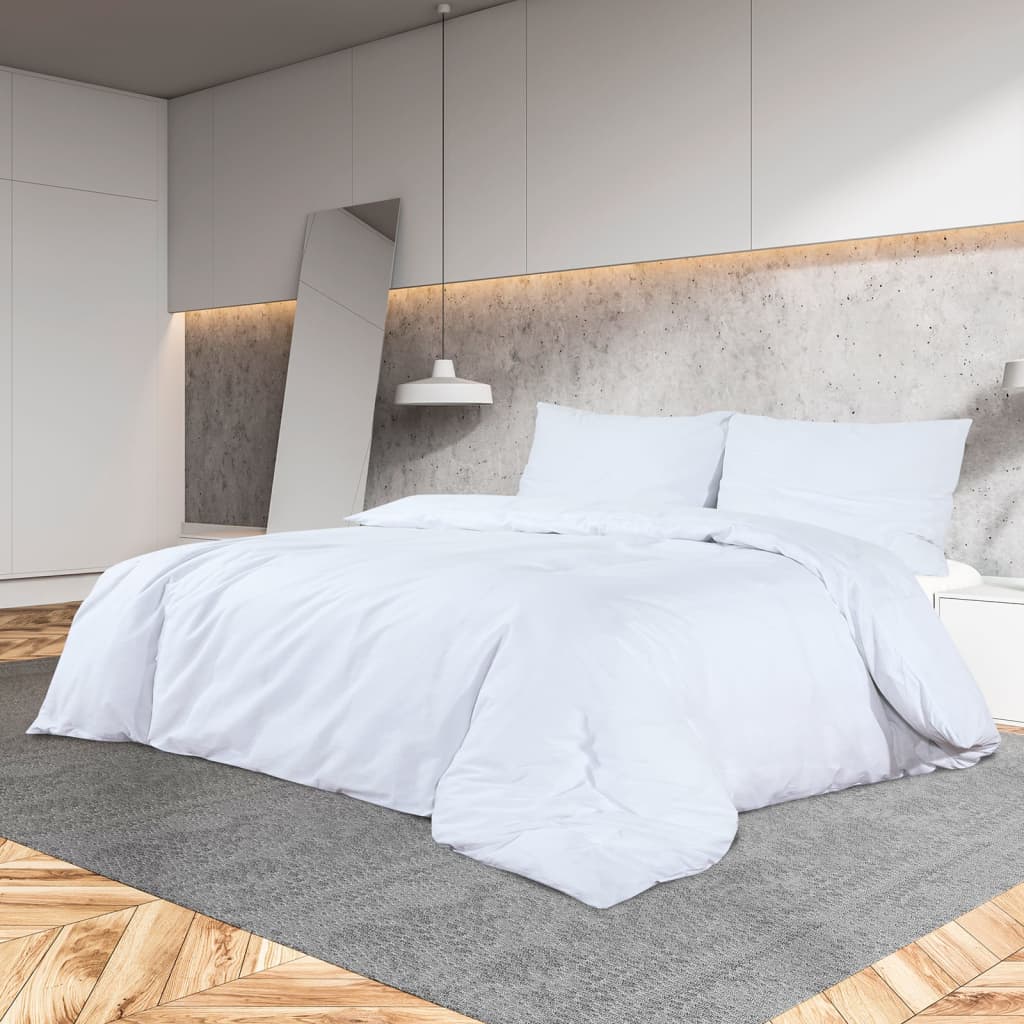 vidaXL Duvet Cover Set White 200x200 cm Cotton - OLBRIT