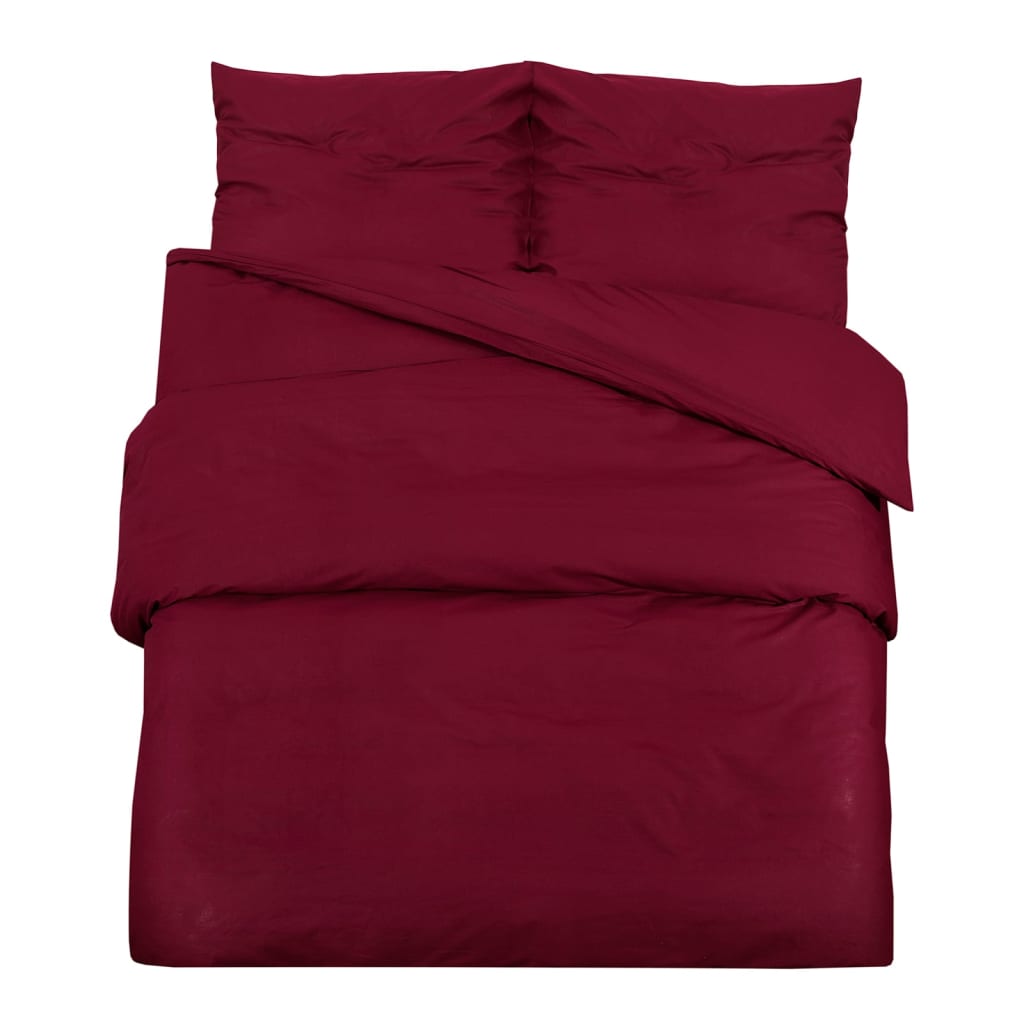 Duvet Cover Set Bordeaux 135x200 cm Cotton - OLBRIT