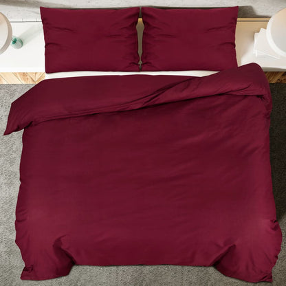 Duvet Cover Set Bordeaux 135x200 cm Cotton - OLBRIT