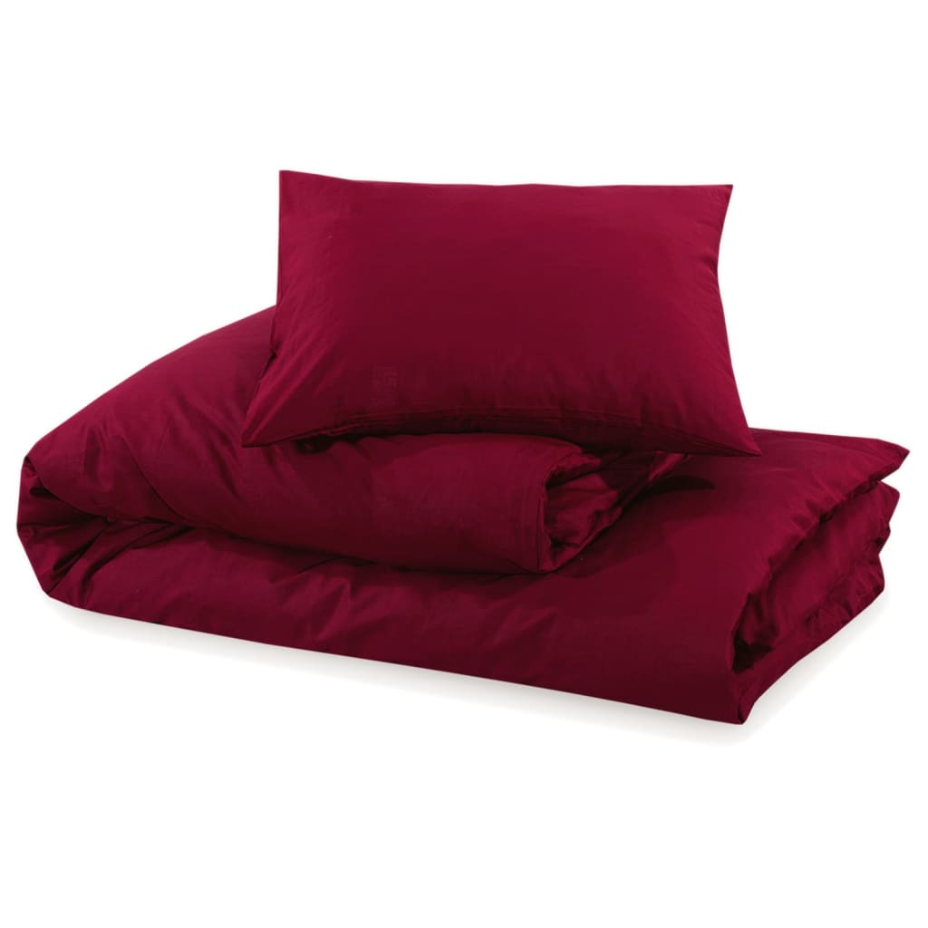 Duvet Cover Set Bordeaux 135x200 cm Cotton - OLBRIT