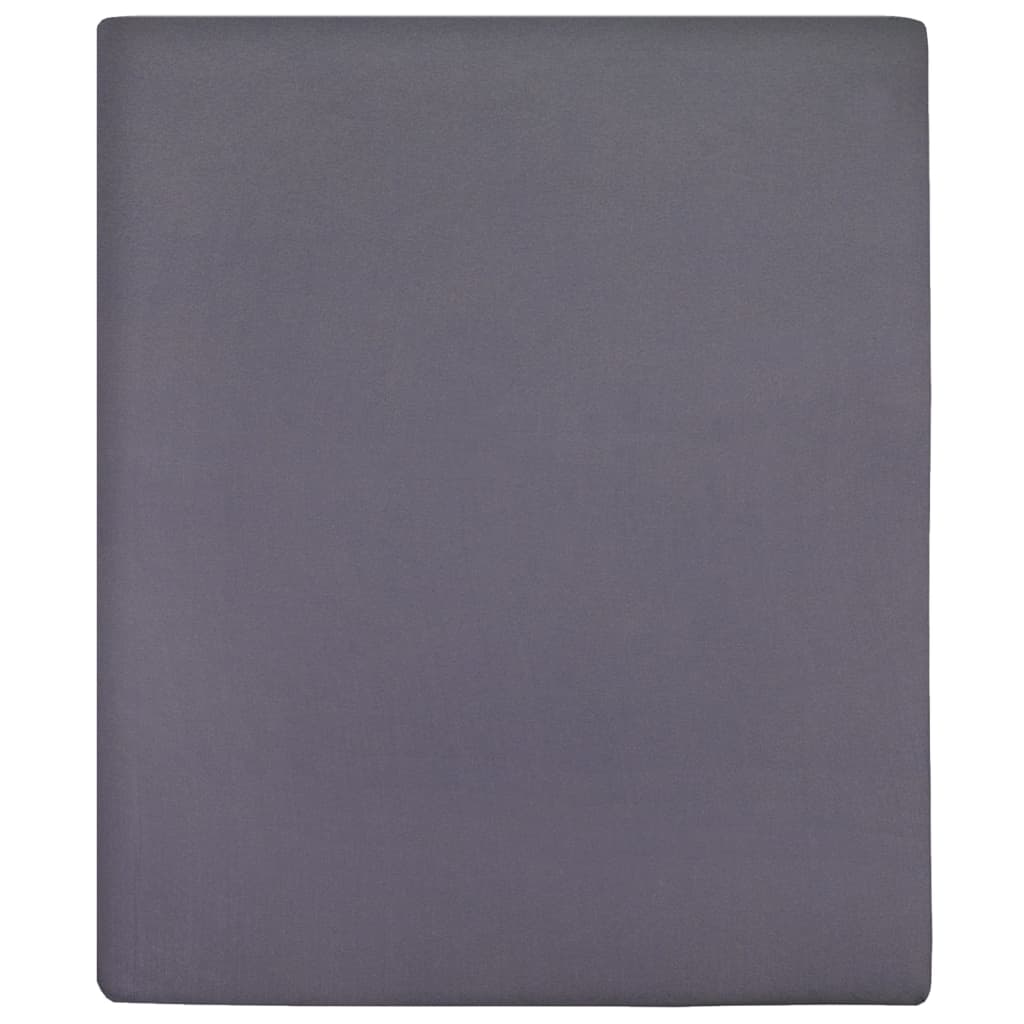 Jersey Fitted Sheets 2 pcs Anthracite 100x200 cm Cotton - OLBRIT