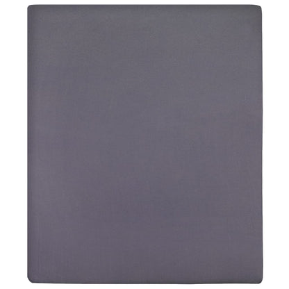 Jersey Fitted Sheet Anthracite 160x200 cm Cotton - OLBRIT