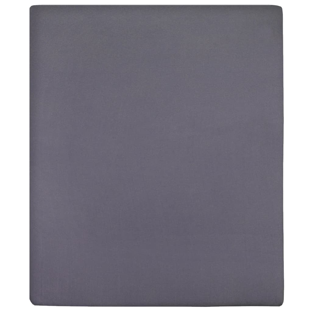 Jersey Fitted Sheets 2 pcs Anthracite 180x200 cm Cotton - OLBRIT