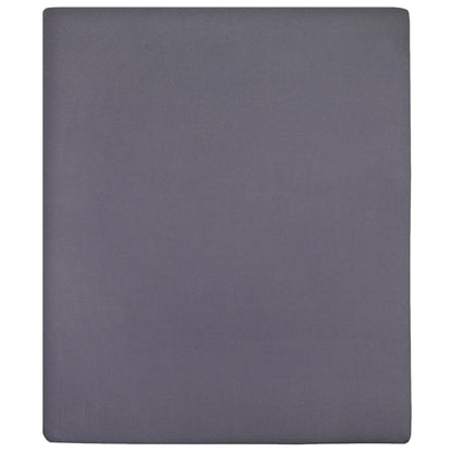 Jersey Fitted Sheets 2 pcs Anthracite 180x200 cm Cotton - OLBRIT