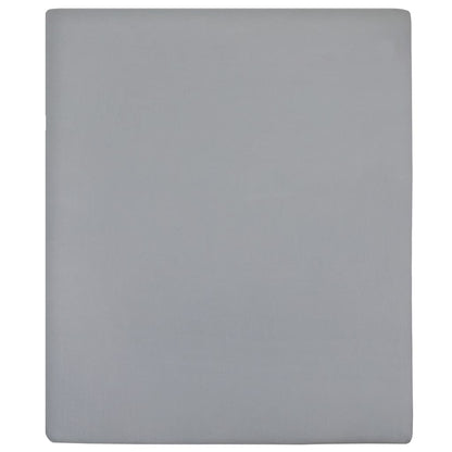 Jersey Fitted Sheet Grey 90x200 cm Cotton - OLBRIT