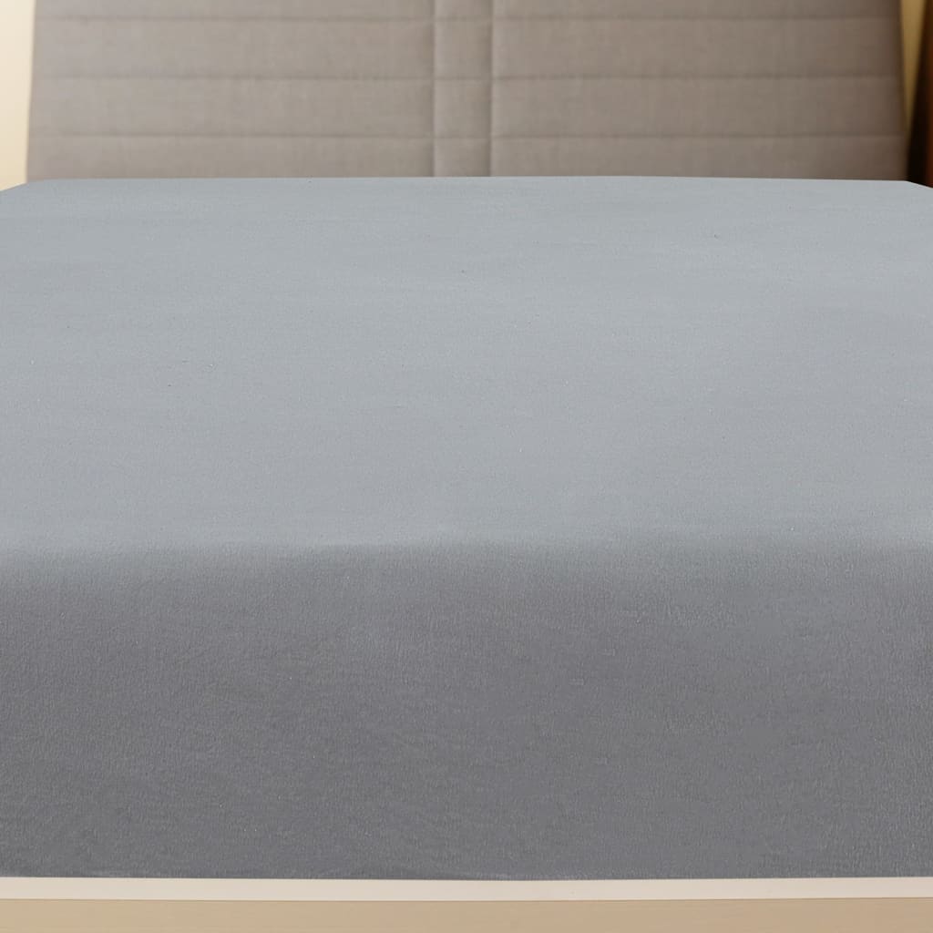Jersey Fitted Sheet Grey 90x200 cm Cotton - OLBRIT